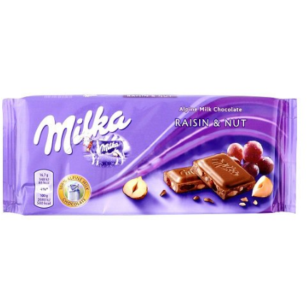 Milka Chocolate W\raisins And Nuts