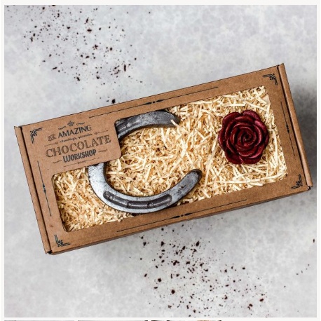 Pony Shoe And Red Rose Chocolate